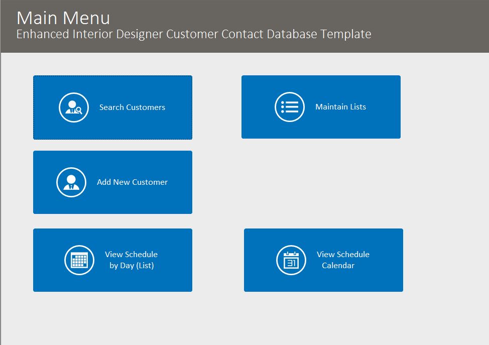 Interior Designer Enhanced Contact Template | Contact Database